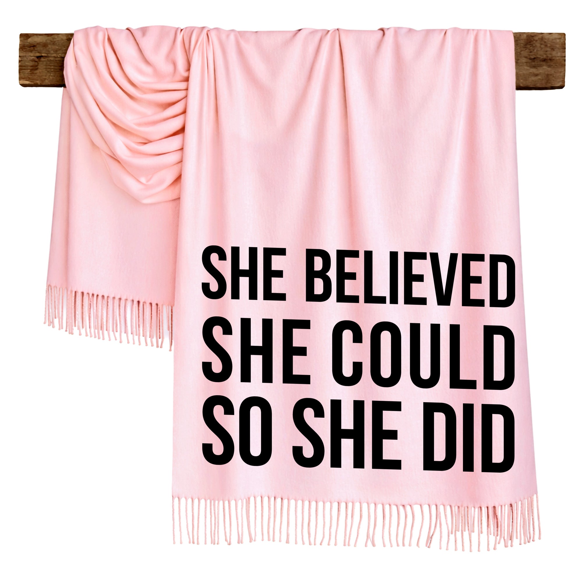 She Believed She Could, So She Did - Scarf , Black Font