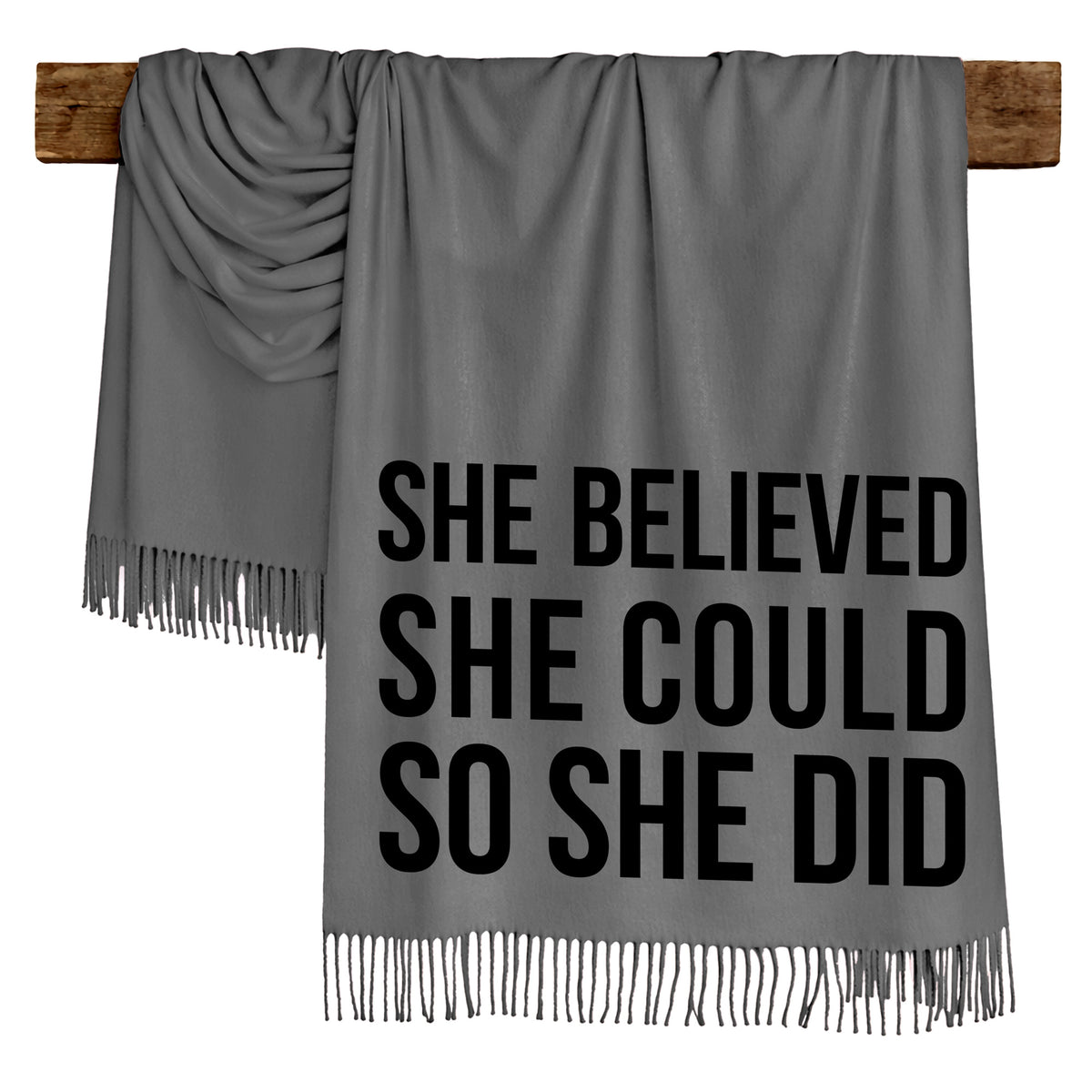 She Believed She Could, So She Did - Scarf , Black Font