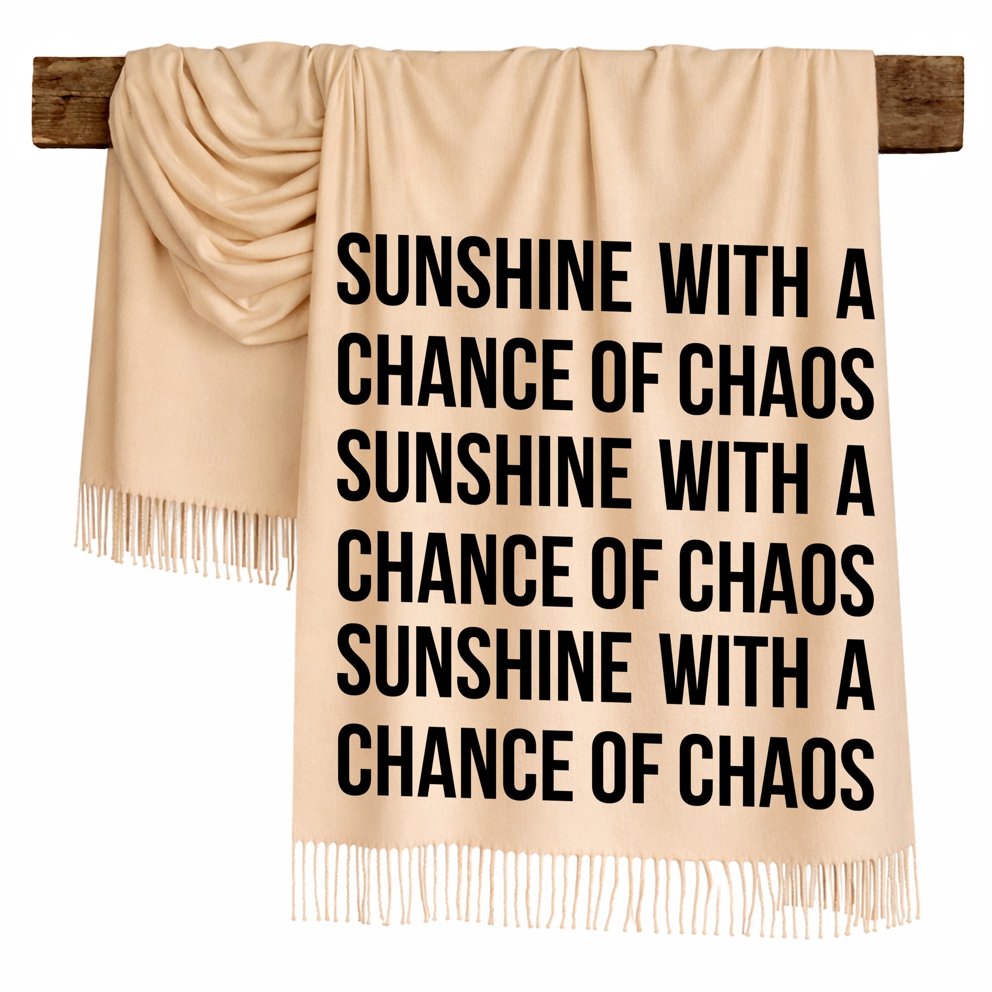 SUNSHINE WITH A CHANCE OF CHAOS - Scarf , Black Font