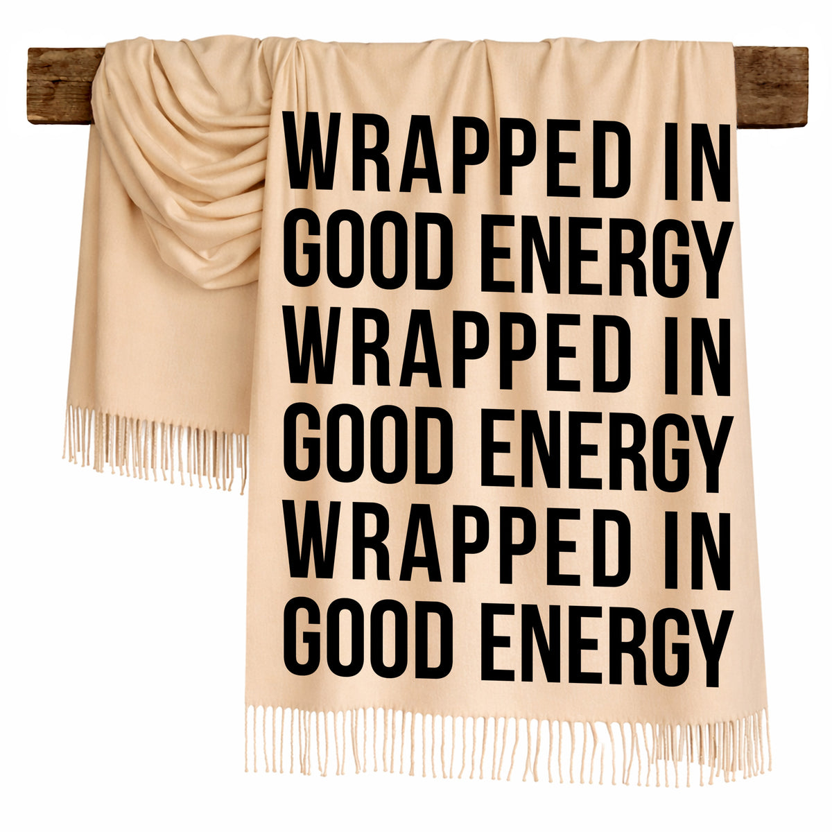 WRAPPED IN GOOD ENERGY - Scarf , Black Font