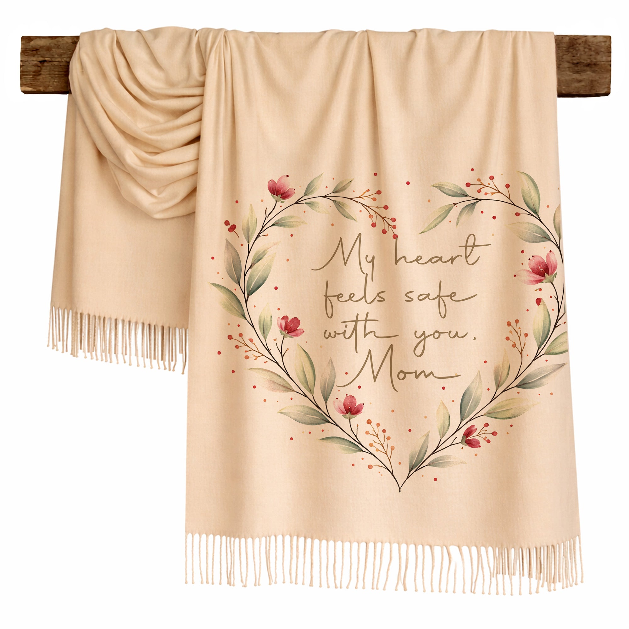 Floral Wreath Love Scarf for Mom