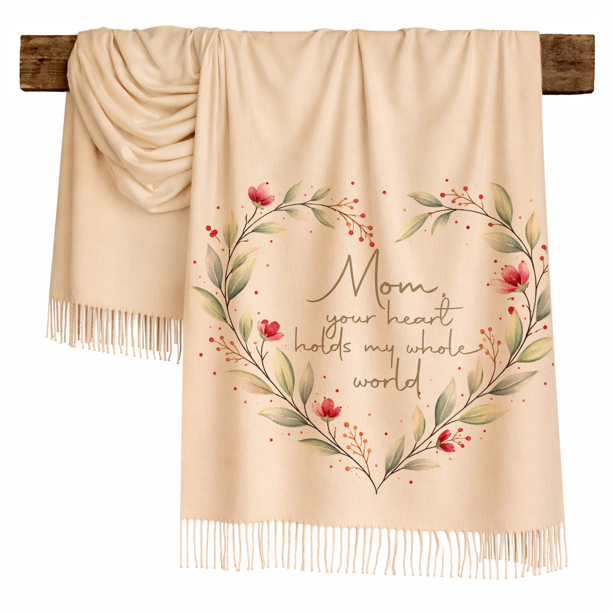 Floral Wreath Love Scarf for Mom