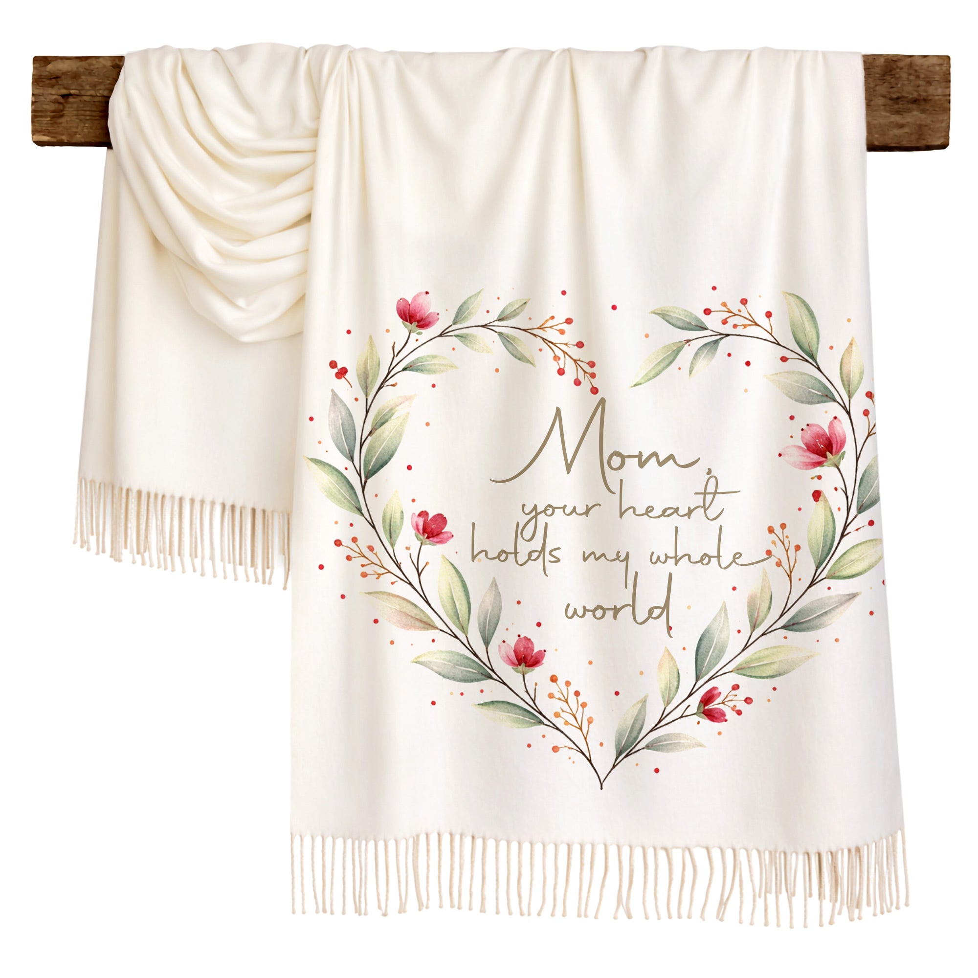 Floral Wreath Love Scarf for Mom